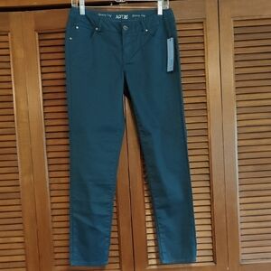 NWT Apt. 9 Teal Sparkly Skinny Leg Pants